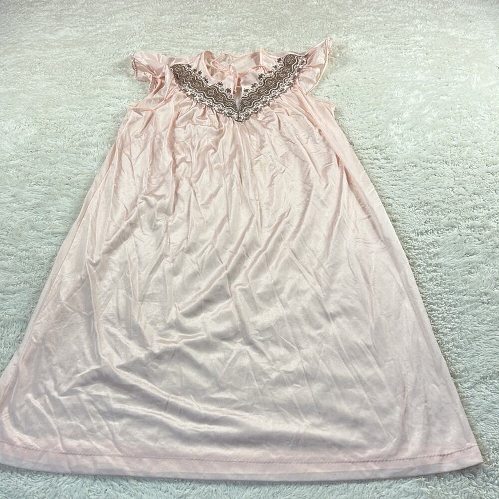 Vintage JC Penneys pale pink midi slip nightgown, size med‎ - Picture 3 of 6